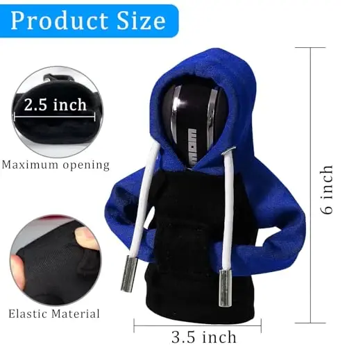Gear Shift Hoodie, Funny Gear Shift Knob, Universal Car Shift Knob Hoodie, Mini Hoodie for Car Shifter, Automotive Interior Novelty Accessories Decorations, Car Decorations Color Contrast Hoodie. - 3