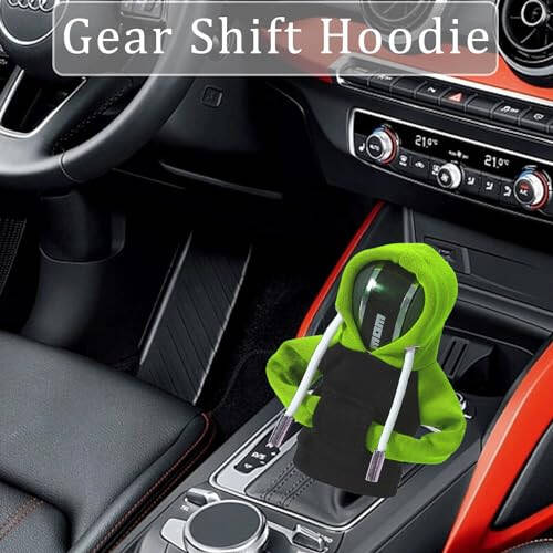 Gear Shift Hoodie, Funny Gear Shift Knob, Universal Car Shift Knob Hoodie, Mini Hoodie for Car Shifter, Automotive Interior Novelty Accessories Decorations, Car Decorations Color Contrast Hoodie - 2