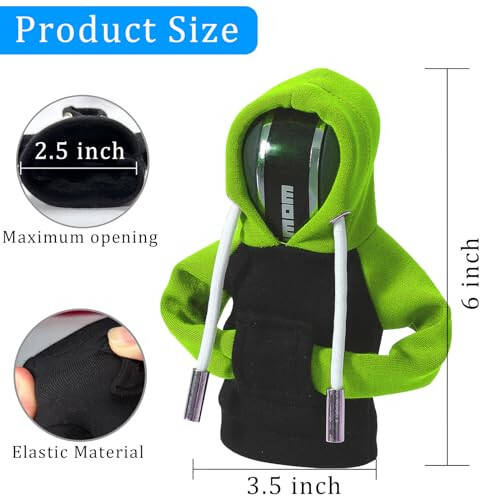 Gear Shift Hoodie, Funny Gear Shift Knob, Universal Car Shift Knob Hoodie, Mini Hoodie for Car Shifter, Automotive Interior Novelty Accessories Decorations, Car Decorations Color Contrast Hoodie - 3