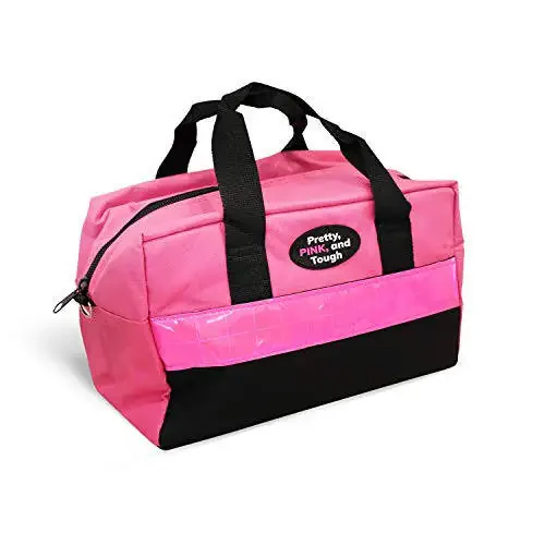 Gears Out Pretty Pink Roadside Kit - Pink Emergency Kit for Teenage Girls and Women - Lightweight Soft Carry Case with Pink Jump Leads, First Aid Kit and Pink Tools - 6