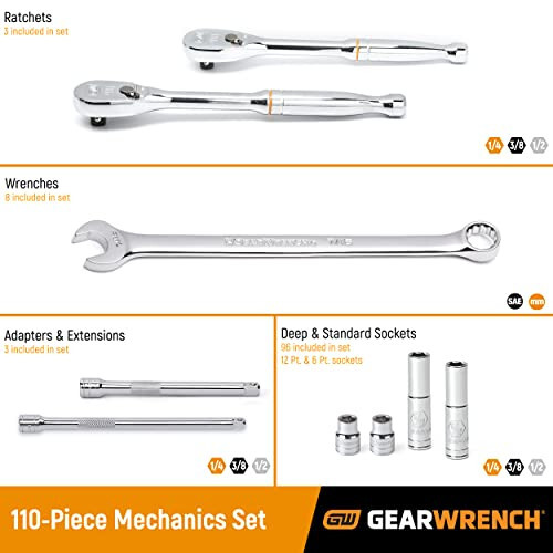 GEARWRENCH 110 Parça 1/4