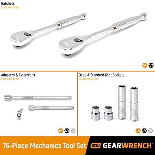 GEARWRENCH 76 Parça 1/4