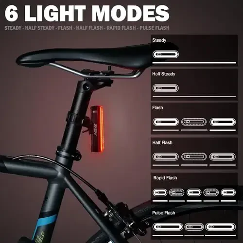 BV Bike Lights for Night Riding LED Bike Tail Light - Bicycle Light Battery-Powered/Rechargeable - Rear Bike Light Weather Resistant - Visible Up to 1500ft Bicycle Tail Light LED Bike Light - 2