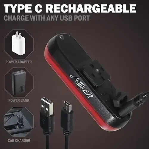 BV Bike Lights for Night Riding LED Bike Tail Light - Bicycle Light Battery-Powered/Rechargeable - Rear Bike Light Weather Resistant - Visible Up to 1500ft Bicycle Tail Light LED Bike Light - 4