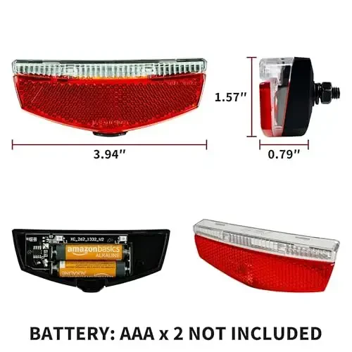 BV Bike Lights for Night Riding LED Bike Tail Light - Bicycle Light Battery-Powered/Rechargeable - Rear Bike Light Weather Resistant - Visible Up to 1500ft Bicycle Tail Light LED Bike Light - 2