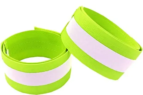 HiVisible Reflective Bands for Night Walking Reflective Arm Bands for Runners Reflective Wristbands Reflective Ankle Bands Cycling Reflective Running Gear Bike Pant Leg Strap Bicycle Pants Clips 