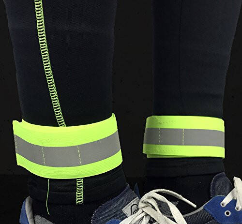 HiVisible Reflective Bands for Night Walking Reflective Arm Bands for Runners Reflective Wristbands Reflective Ankle Bands Cycling Reflective Running Gear Bike Pant Leg Strap Bicycle Pants Clips - 2