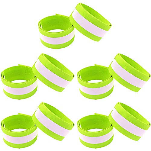 HiVisible Reflective Bands for Night Walking Reflective Arm Bands for Runners Reflective Wristbands Reflective Ankle Bands Cycling Reflective Running Gear Bike Pant Leg Strap Bicycle Pants Clips - 1