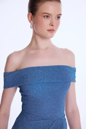 Night Zoom Düşük Omuz Elbise - 3