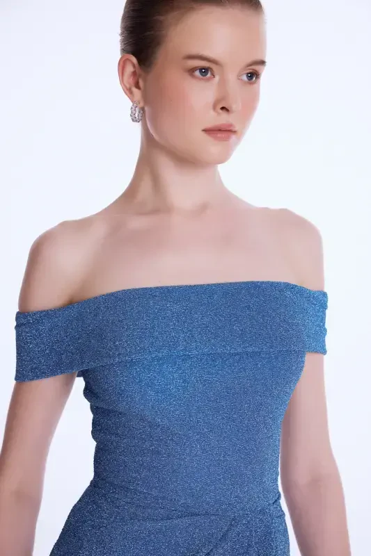 Night Zoom Düşük Omuz Elbise - 3