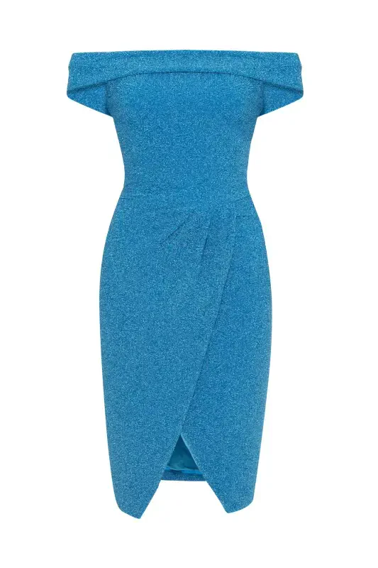 Night Zoom Düşük Omuz Elbise - 6