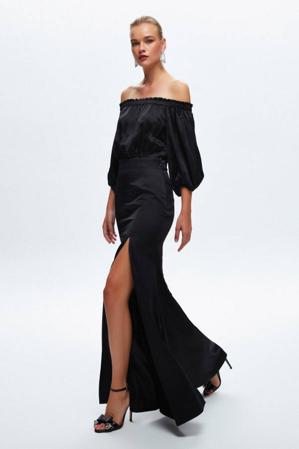 Night Zoom Off The Shoulder Uzun Elbise-001 - 3