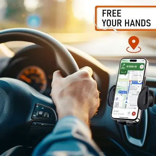 Geekstop Car Suction Cup Cell Phone Holder for Car, Adjustable Memory Hose Car Phone Mount Universal Cell Phone Holder Dashboard/Windshield/Vent Mount Fit for iPhone Samsung Android Smartphone - 5