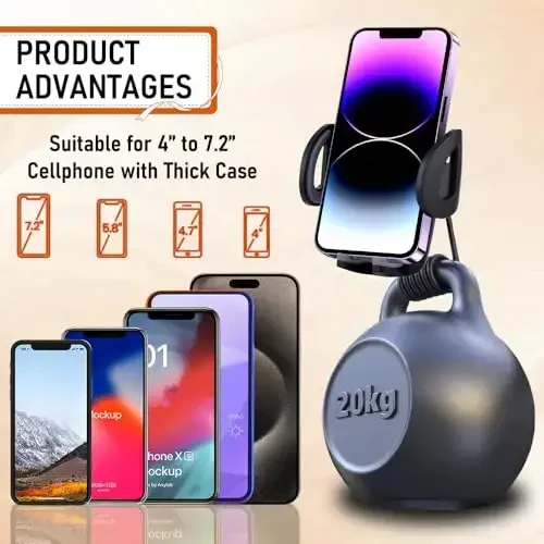 Geekstop Car uchun So'rg'ichli Telefon O'rnatgichi, Avtomobil uchun sozlanishi Xotira Shlangli Telefon O'rnatgichi Universal Telefon O'rnatgichi Asboblar paneli/Oyna/Ventilyatsiya O'rnatgichi iPhone Samsung Android Smartfon uchun mos - 6