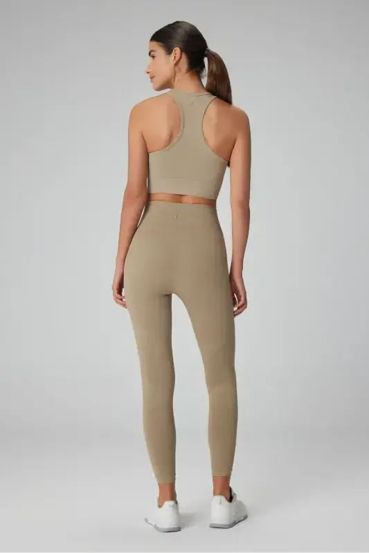 Gela High Waist, Flexible And Gathering Sports Tights Khaki-Khaki - 4