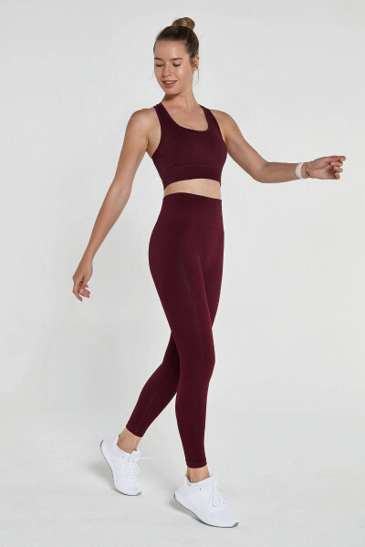 Gela High Waist, Flexible and Shaping Sport Leggings Burgundy - 15