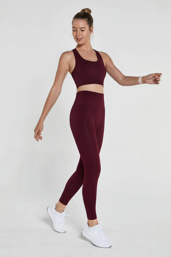 Gela High Waist, Flexible and Shaping Sport Leggings Burgundy - 11