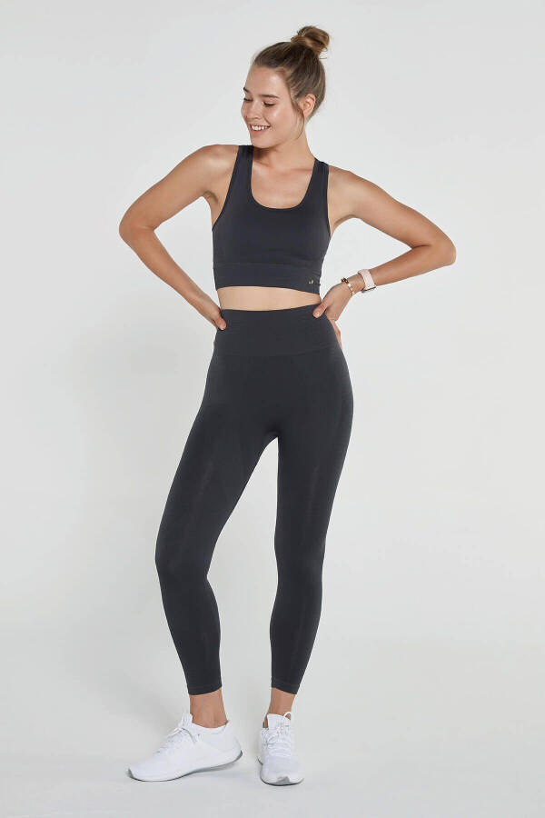 Gela High Waist, Flexible and Shaping Sports Leggings Anthracite - 12