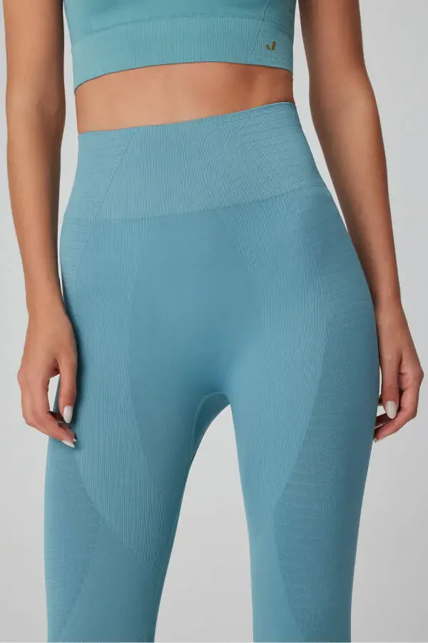 Gela High Waist, Flexible and Shaping Sports Leggings Aqua Green - 10