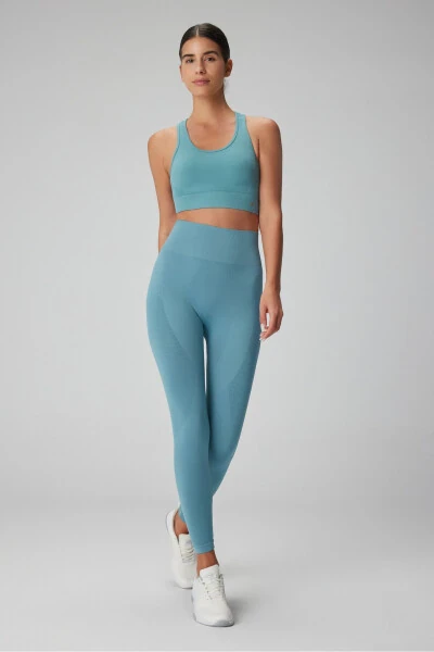 Gela High Waist, Flexible and Shaping Sports Leggings Aqua Green - 11