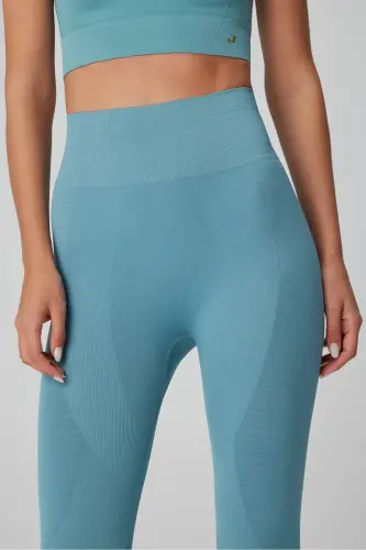 Gela High Waist, Flexible and Shaping Sports Leggings Aqua Green - JERF (1)