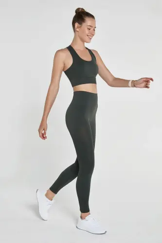 Gela High Waist, Flexible And Shaping Sports Leggings Green-Green - 3