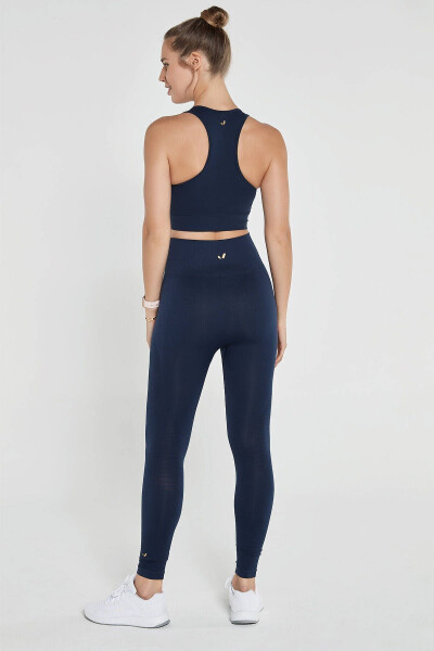 Gela High Waist, Flexible And Shaping Sports Leggings Navy Blue - 13