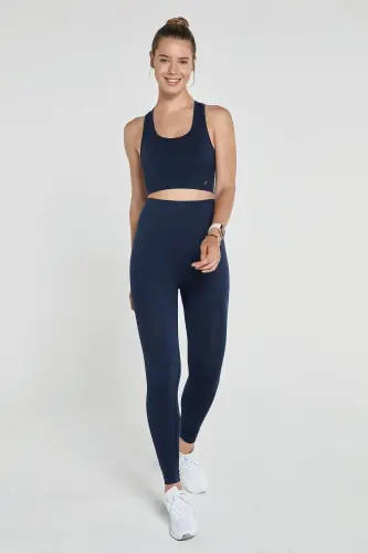 Gela High Waist, Flexible And Shaping Sports Leggings Navy Blue - 5