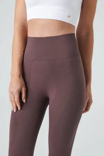 Gela Yüksek Bel, Esnek Ve Toparlayıcı Spor Tayt Natural Kahve-Natural Kahve - JERF (1)