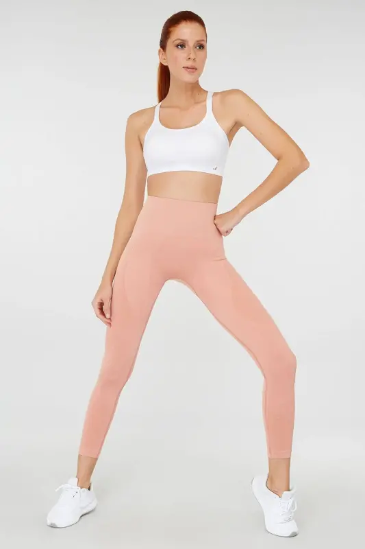 Gela Yüksek Bel, Esnek Ve Toparlayıcı Spor Tayt Pastel Pembe - Pastel Pembe - 2