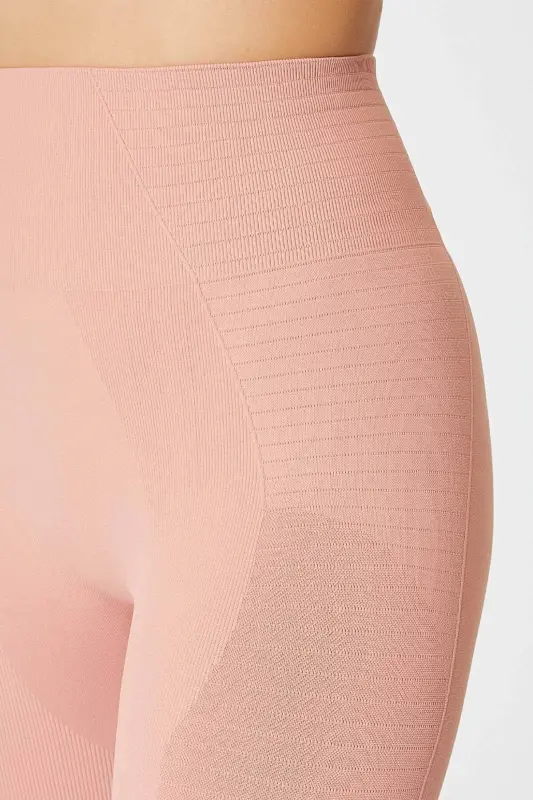 Gela Yüksek Bel, Esnek Ve Toparlayıcı Spor Tayt Pastel Pembe-Pastel Pembe - 3