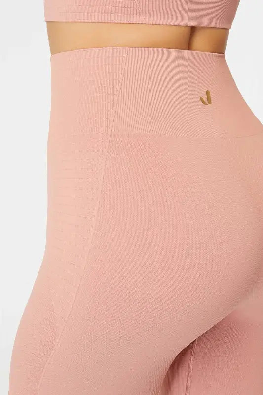 Gela Yüksek Bel, Esnek Ve Toparlayıcı Spor Tayt Pastel Pembe-Pastel Pembe - 4