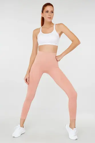 Gela Yüksek Bel, Esnek Ve Toparlayıcı Spor Tayt Pastel Pembe - Pastel Pembe - JERF (1)