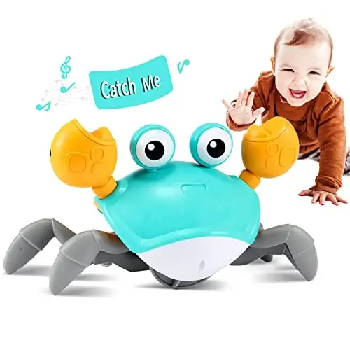 Crawling Crab Baby Toys 6–12 Months, Tummy Time Toys for Babies with Music and Lights, Interactive Infant toy for Crawling, Walking and Early Development, 1st Birthday Gift for Toddlers 1–3 