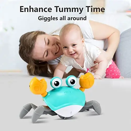 Crawling Crab Baby Toys 6–12 Months, Tummy Time Toys for Babies with Music and Lights, Interactive Infant toy for Crawling, Walking and Early Development, 1st Birthday Gift for Toddlers 1–3 - 3