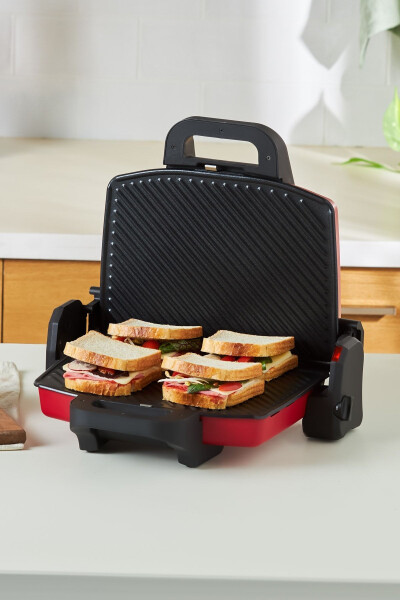 Gelecek Temel Tost Makinesi Mat Kırmızı 1800 W - 8