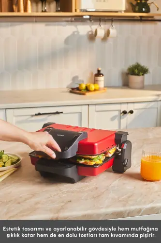 Future Essential Tost Makinesi Matte Red 1800 W 4 Dilim Kapasiteli - Kırmızı - 4