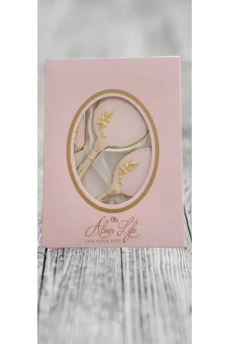 Gelin Ceyizlik Hediyelik Ayna Tarak Seti Gelin Bohçası-Pudra - DEPASSE (1)