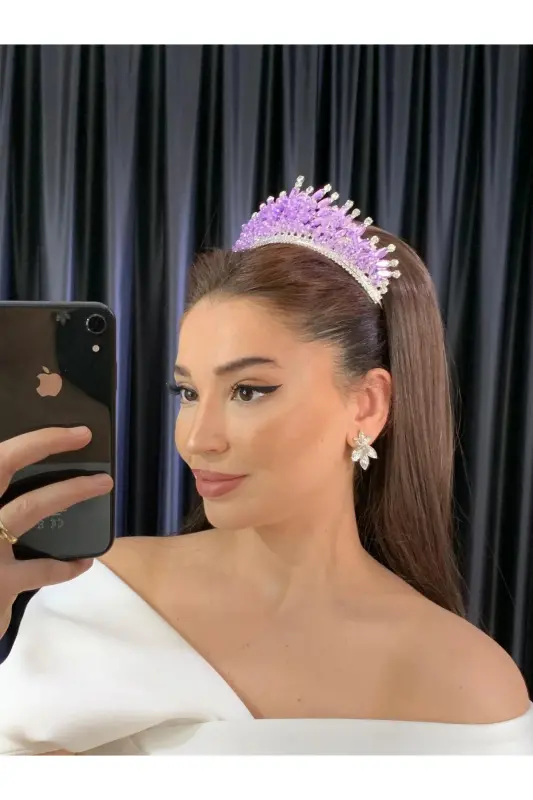 Gelin Nişan Kına Söz Tacı Alin - lila - 2