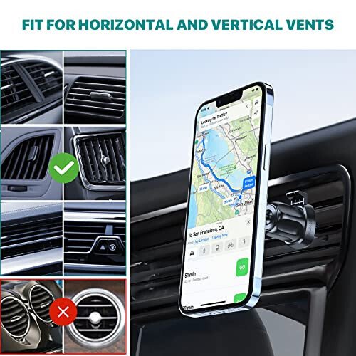 Miracase [Upgraded] Universal Magnetic Phone Holder,[2nd Generation Air Vent Clip&Strong Magnets] Hands Free Car Phone Mount for All Phones - 4