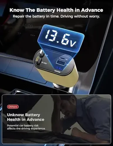 【Upgraded】 SUPERONE Retractable Car Charger 4 in 1, Fast Car Phone Charger with Cord 2.6ft, USB C and Apple Car Charger Adapter, Compatible with iPhone 17/16/15/15 Pro Max/14/13/12/11, Galaxy, Pixel - 5