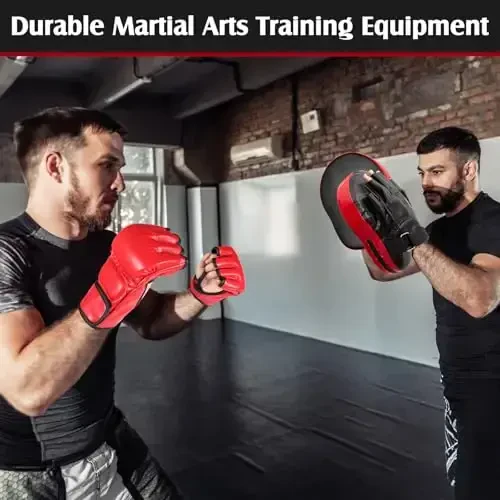 Gemscream 10 In1 Punching Mitts Kick Pad Set Taekwondo Pads Boxing Mitts Focus Pads Boxing Gloves Safety Head Guard Wrist Band for Kickboxing, Karate, Muay Thai, MMA Training - 5