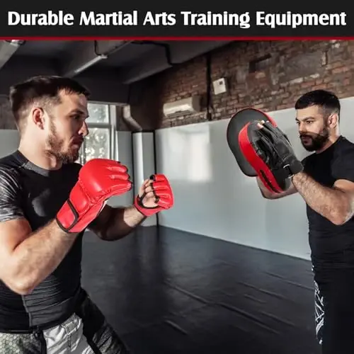Gemscream 10 In1 Punching Mitts Kick Pad Set Taekwondo Pads Boxing Mitts Focus Pads Boxing Gloves Safety Head Guard Wrist Band for Kickboxing, Karate, Muay Thai, MMA Training - 1