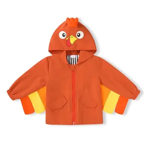 YOUNGER TREE Toddler Baby Boy Girl Duck Raincoat Cute Cartoon Hoodie Zipper Coat Outfit - YOUNGER