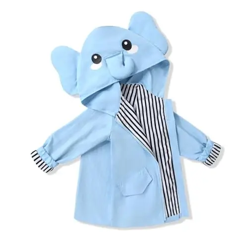 YOUNGER TREE Toddler Baby Boy Girl Duck Raincoat Cute Cartoon Hoodie Zipper Coat Outfit - YOUNGER
