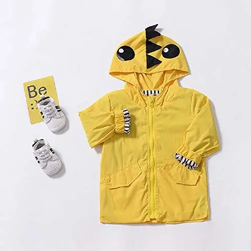 YOUNGER TREE Toddler Baby Boy Girl Duck Raincoat Cute Cartoon Hoodie Zipper Coat Outfit - 2