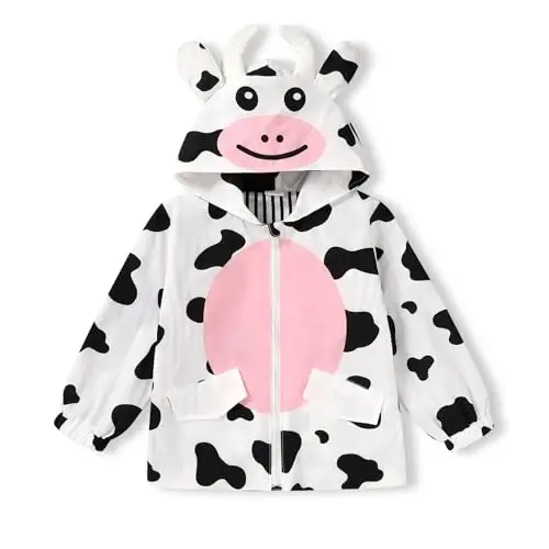 YOUNGER TREE Toddler Baby Boy Girl Duck Raincoat Cute Cartoon Hoodie Zipper Coat Outfit 