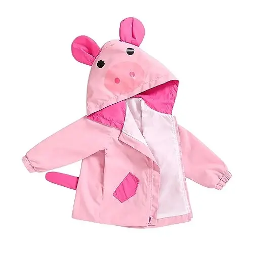 YOUNGER TREE Toddler Baby Boy Girl Duck Raincoat Cute Cartoon Hoodie Zipper Coat Outfit 