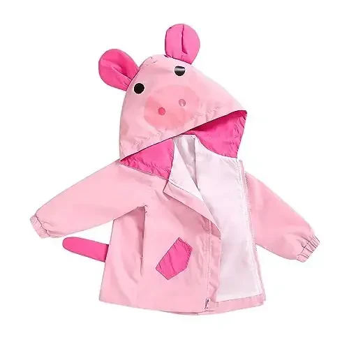 YOUNGER TREE Toddler Baby Boy Girl Duck Raincoat Cute Cartoon Hoodie Zipper Coat Outfit - YOUNGER