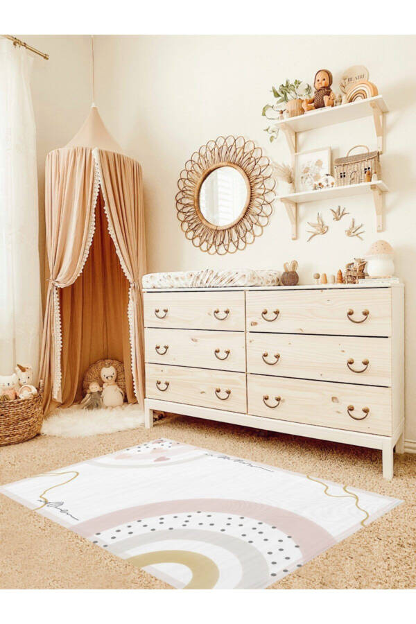Genç Odası, Çocuk Odası, Bebek Odası Halısı - BEYAZ - 4